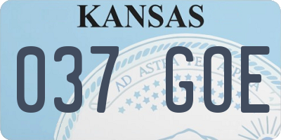 KS license plate 037GOE
