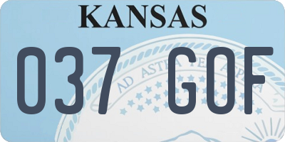KS license plate 037GOF