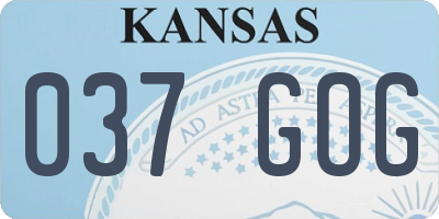 KS license plate 037GOG
