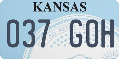 KS license plate 037GOH