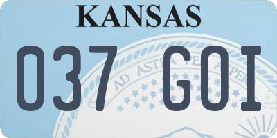 KS license plate 037GOI