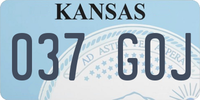 KS license plate 037GOJ