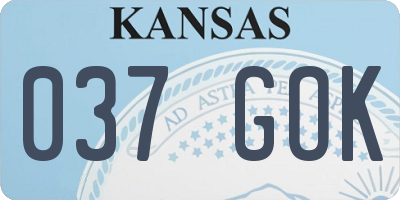 KS license plate 037GOK