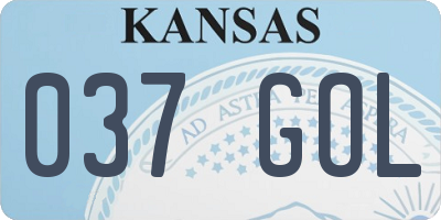 KS license plate 037GOL