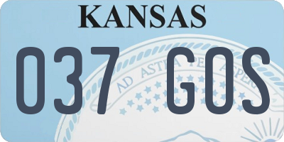 KS license plate 037GOS