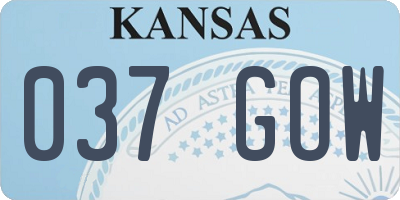 KS license plate 037GOW