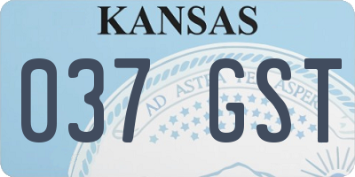 KS license plate 037GST