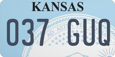 KS license plate 037GUQ