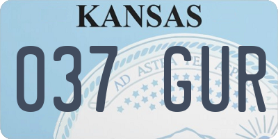 KS license plate 037GUR