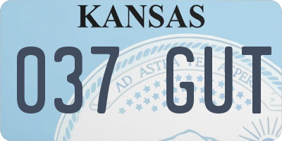 KS license plate 037GUT