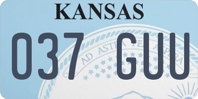 KS license plate 037GUU