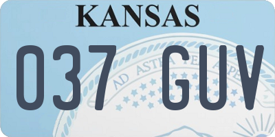 KS license plate 037GUV