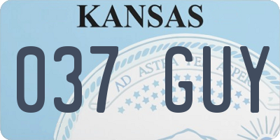 KS license plate 037GUY