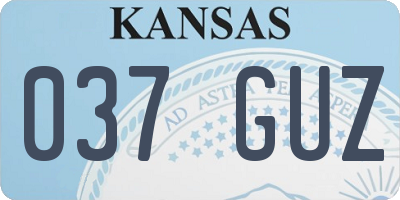 KS license plate 037GUZ
