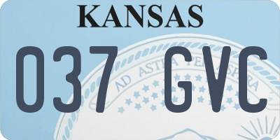 KS license plate 037GVC