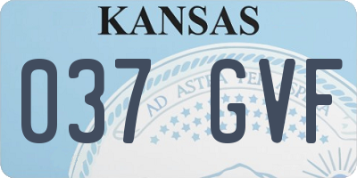 KS license plate 037GVF