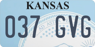 KS license plate 037GVG