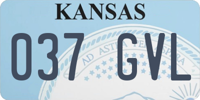 KS license plate 037GVL