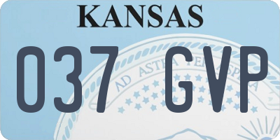 KS license plate 037GVP