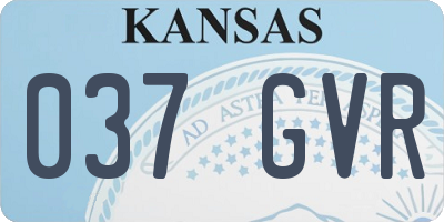 KS license plate 037GVR