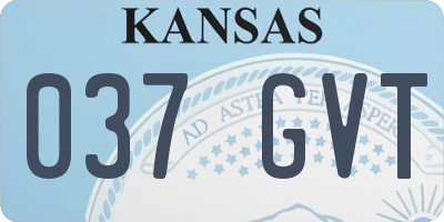 KS license plate 037GVT