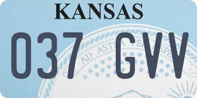 KS license plate 037GVV
