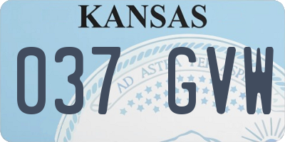 KS license plate 037GVW
