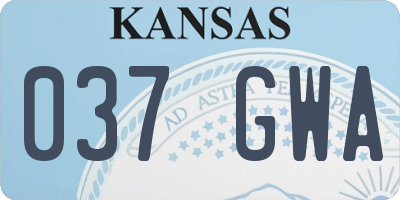 KS license plate 037GWA