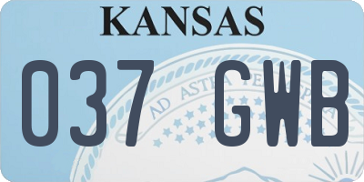 KS license plate 037GWB