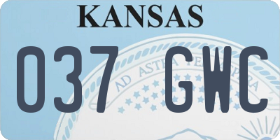 KS license plate 037GWC