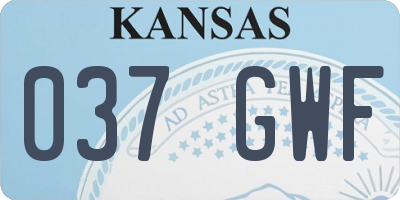 KS license plate 037GWF