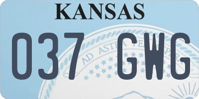 KS license plate 037GWG
