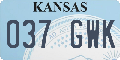 KS license plate 037GWK