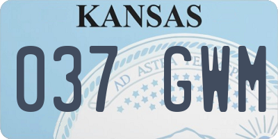 KS license plate 037GWM