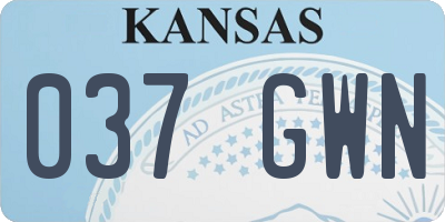 KS license plate 037GWN