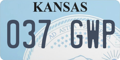 KS license plate 037GWP