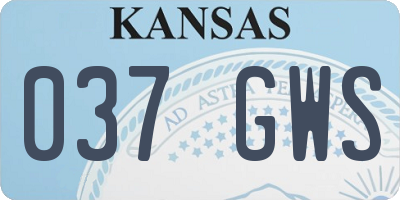 KS license plate 037GWS