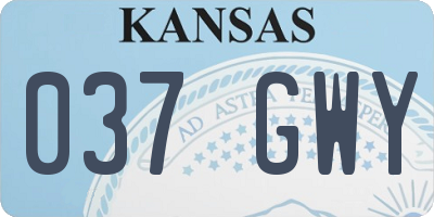 KS license plate 037GWY