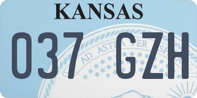 KS license plate 037GZH