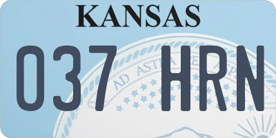 KS license plate 037HRN