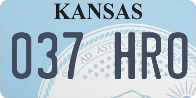 KS license plate 037HRO