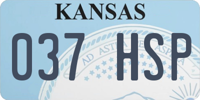 KS license plate 037HSP