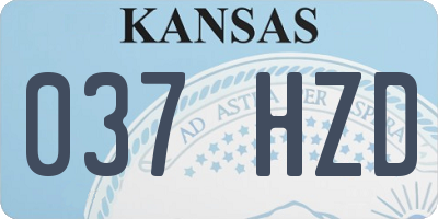 KS license plate 037HZD