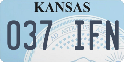 KS license plate 037IFN