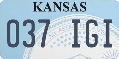 KS license plate 037IGI