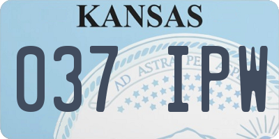 KS license plate 037IPW