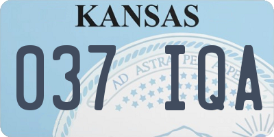 KS license plate 037IQA