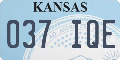 KS license plate 037IQE