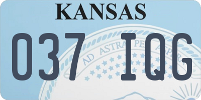 KS license plate 037IQG