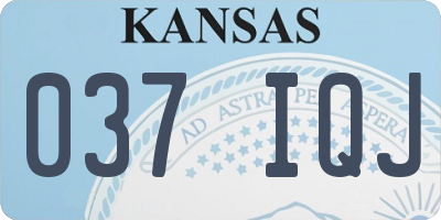 KS license plate 037IQJ